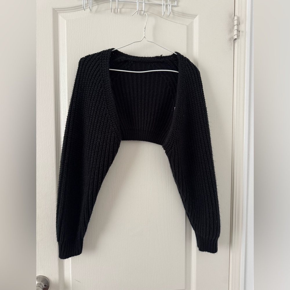 SHEIN Black Open-Front Shrug